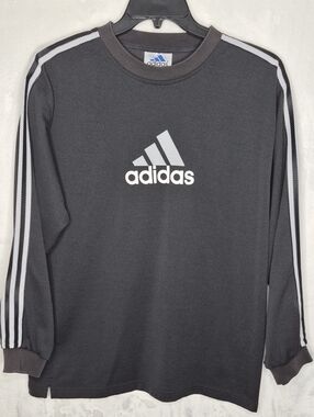 Vintage 90s Adidas Mesh Stripe Jersey Crewneck M